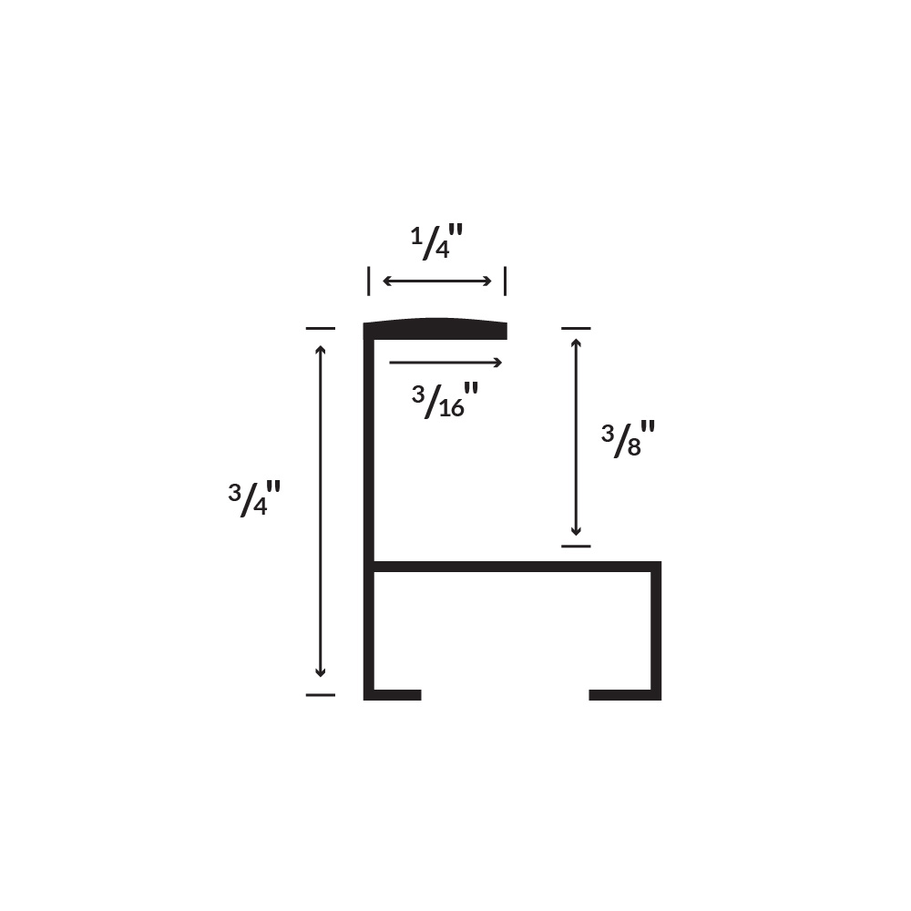 Simple modern profile frosted gold metal frame Profile Digram Drawing