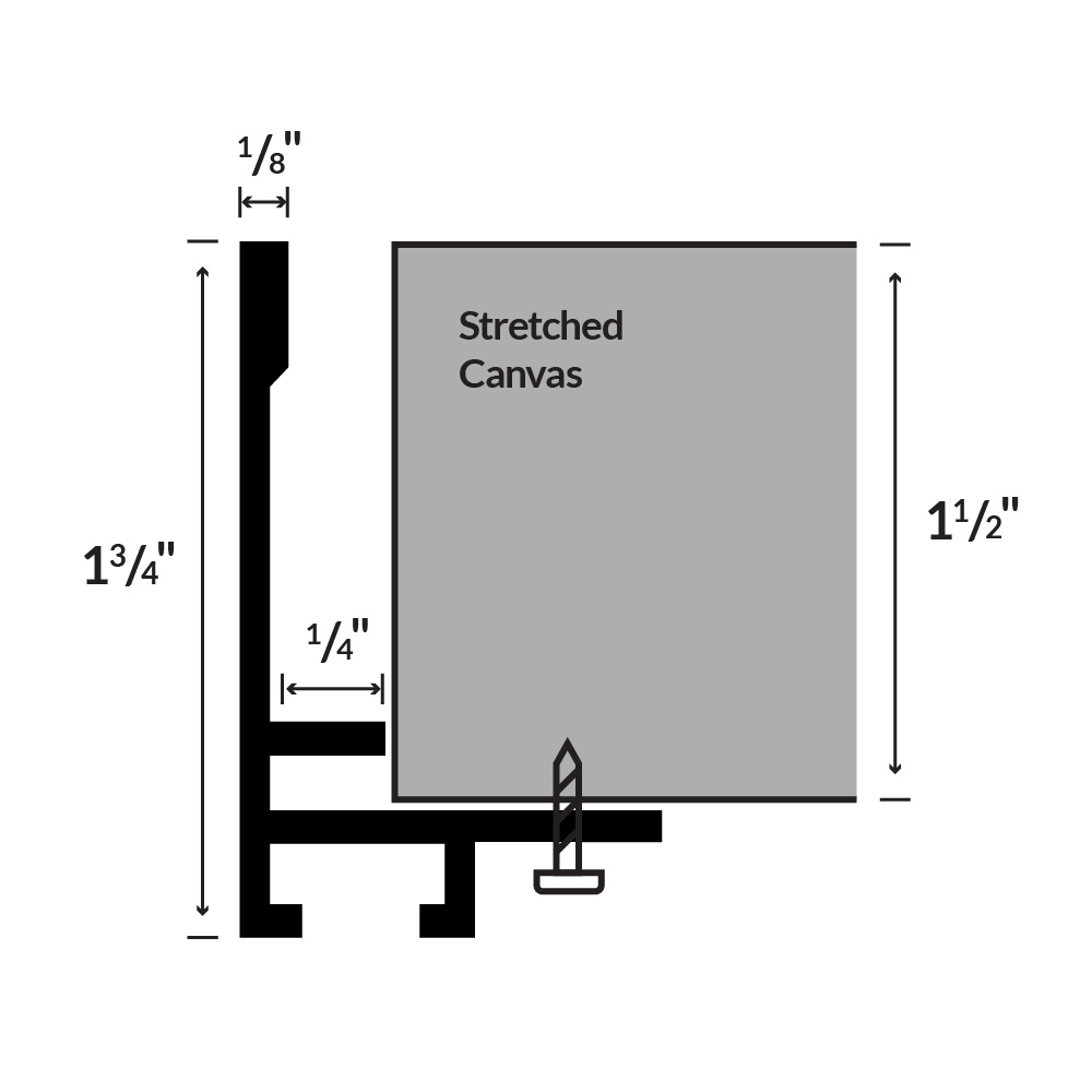 Thin Gunmetal Gray Canvas Floater Picture Frame