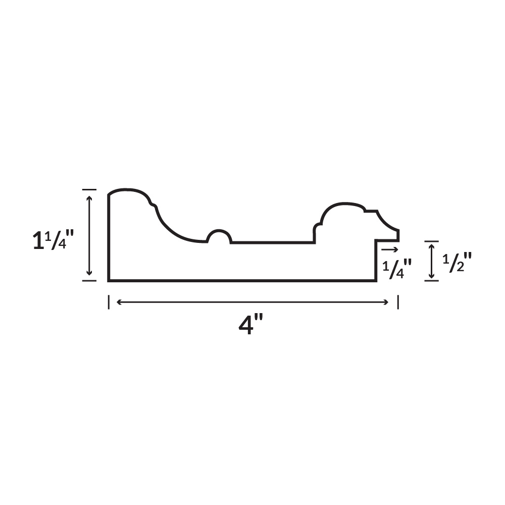 Warm Black Picture Frame With Light Distressing Around Edges Profile Diagram Drawing