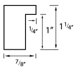 Modern White Picture Frame With Squared Profile, Profile Diagram Drawing