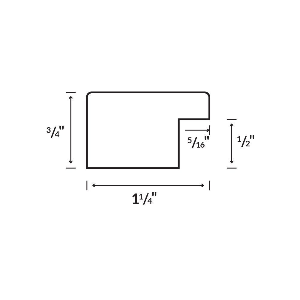 Classic Black Picture Frame With Satin Finish And Flat Face HP4 Profile Diagram Drawing