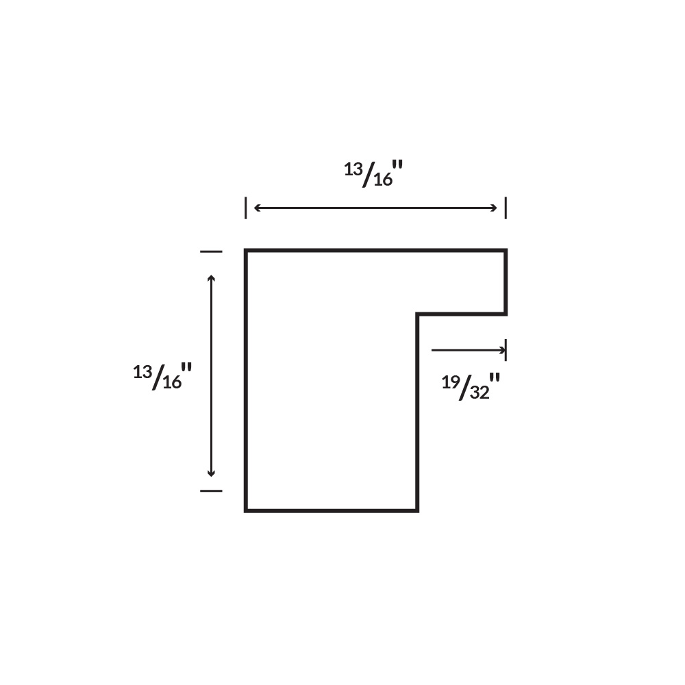 Satin Yellow Wood Picture Frame With Narrow Profile MSCF04 Profile Diagram Drawing