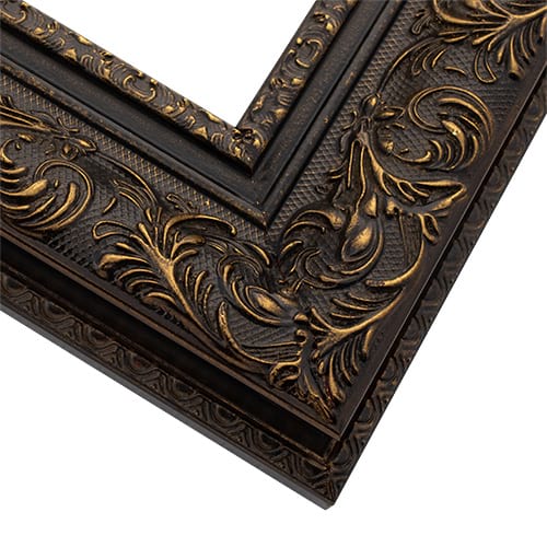 Davide - Satin, Antiqued Black & Gold